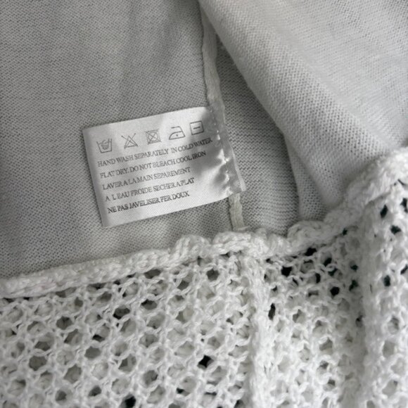 Today’s Designer Women’s Small Elegant White Crochet Lace Trim Cardigan Boho - Picture 5 of 9